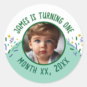Sticker Rond Tournage personnalisé 1 pour Anniversaire d'un an