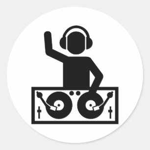 Sticker Rond Tourne-disques DJ