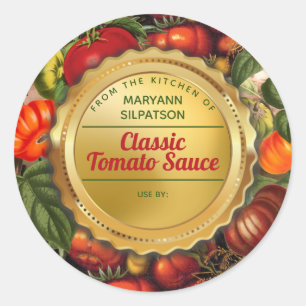 Sticker Rond Tourner des tomates personnalisées depuis la cuisi