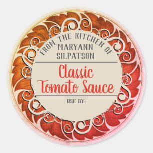 Sticker Rond Tourner des tomates personnalisées depuis la cuisi