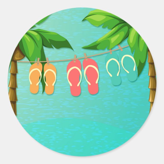 Sticker Rond Tournes tropicales (Devant)