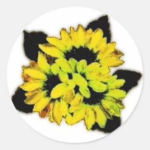 Sticker Rond Tournesol