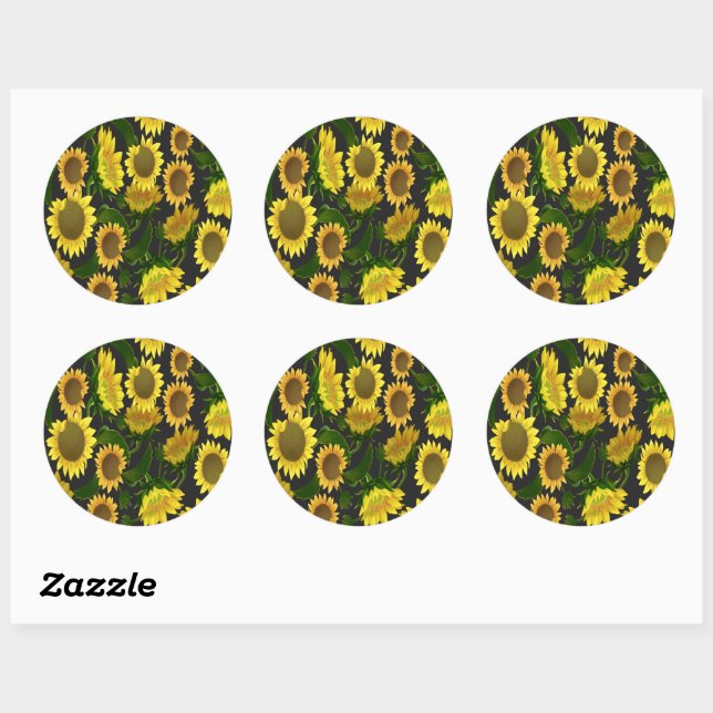 Sticker Rond Tournesol (Feuille)
