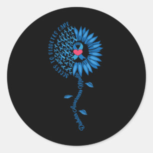 Sticker Rond Tournesol à ruban bleu Novembre Sensibilisation au