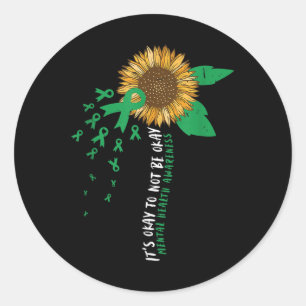 Sticker Rond Tournesol C'Est Ok Ne Pas Être D'Accord _ Santé Me