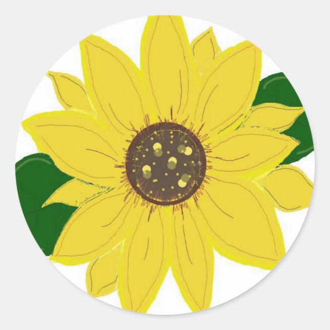 Sticker Rond Tournesol doré (Devant)