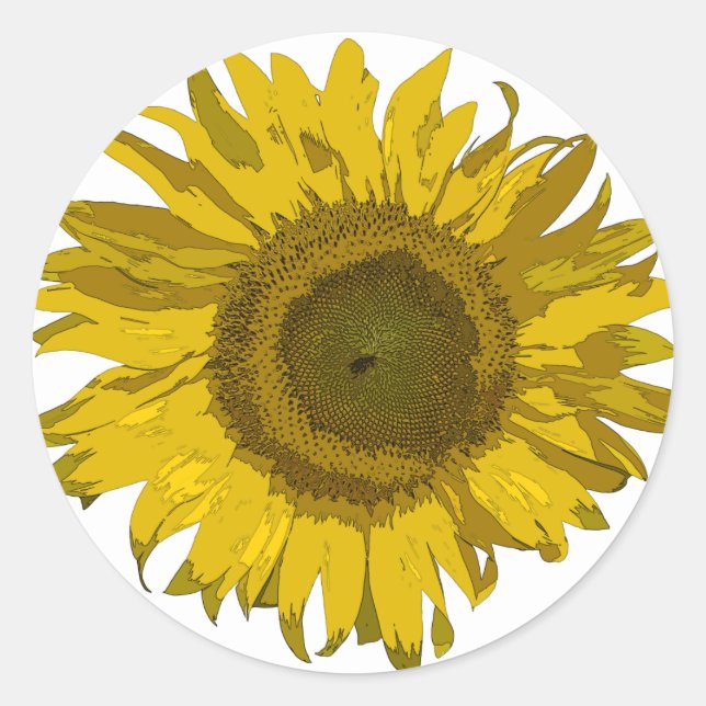 Sticker Rond Tournesol jaune (Devant)
