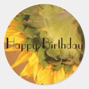 Sticker Rond Tournesol, Joyeux anniversaire