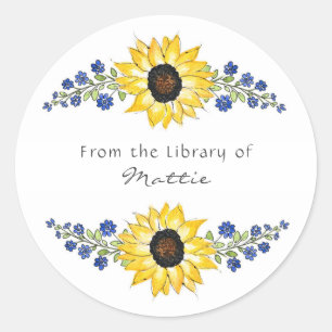 Sticker Rond Tournesol Swags
