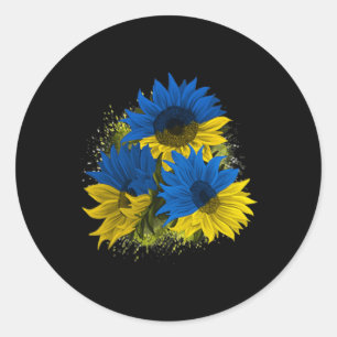 Sticker Rond Tournesol Ukraine I stand with Ukraine Peace Drape