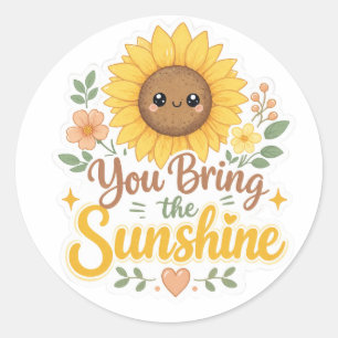 Sticker Rond Tournesol : Vous apportez la lumière du soleil