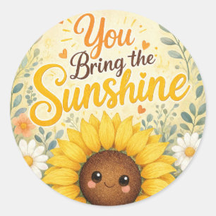 Sticker Rond Tournesol : Vous apportez la lumière du soleil