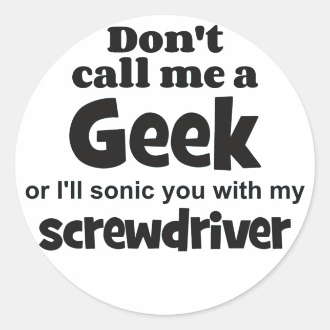 Sticker Rond tournevis geek bf (Devant)