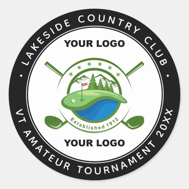 Sticker Rond Tournoi commémoratif du club de golf Logo personna (Devant)