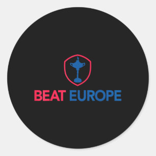 Sticker Rond Tournoi de golf battant l'Europe fier golfeur