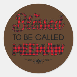 Sticker Rond Tournoi de tennis To Be Called Meemaw Red Plaid