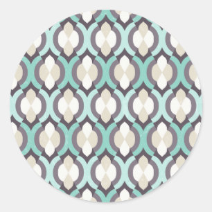 Sticker Rond Tourquoise Moroccan Pattern