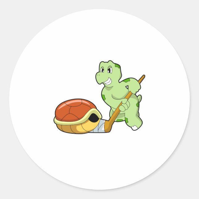 Sticker Rond Tourterelle Hockey sur glace Canne de hockey sur g (Devant)