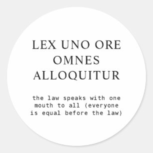 Sticker Rond Tous égaux devant la loi Citation latine