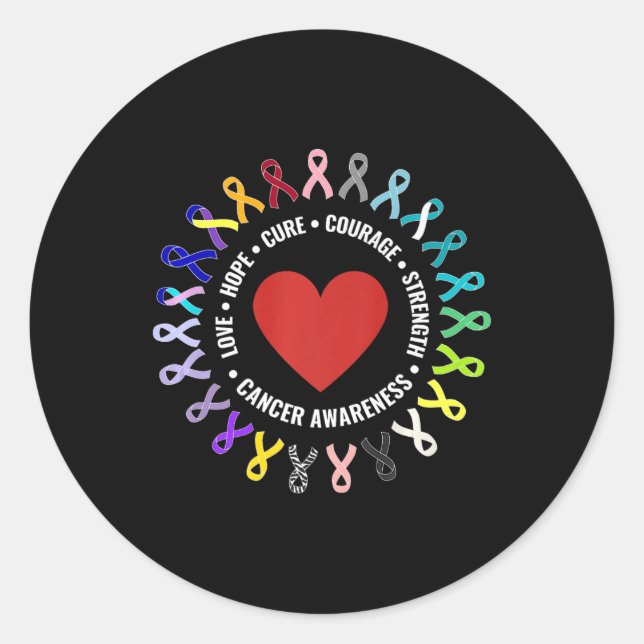 Sticker Rond Tous Les Acteurs De Sensibilisation Au Cancer Coeu (Devant)