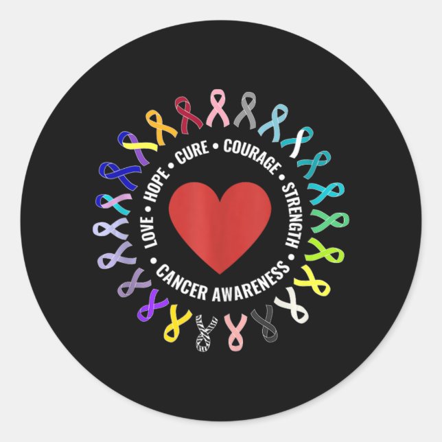 Sticker Rond Tous Les Acteurs De Sensibilisation Au Cancer Coeu (Devant)