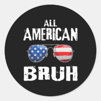 Sticker Rond Tous les Américains 4 juillet garçons Ados patriot