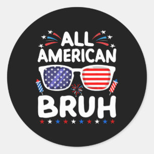 Sticker Rond Tous les Américains 4 juillet garçons Ados patriot