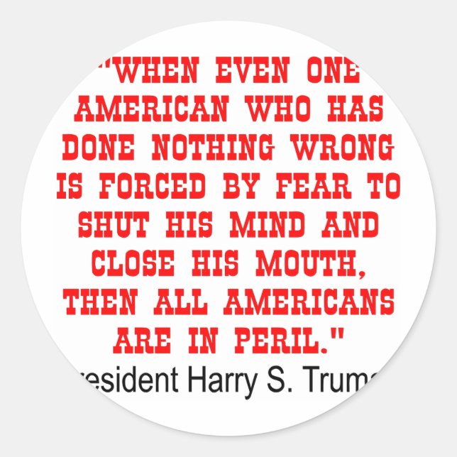 Sticker Rond Tous les Américains sont en péril (Devant)