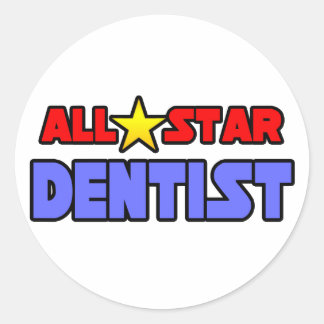 Sticker Rond Tous les étoiles dentiste