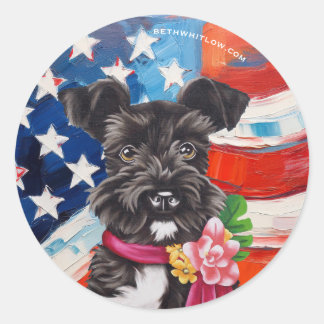 Sticker Rond Tous les mini-schnauzer américains