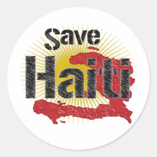 Sticker Rond TOUS les produits vont à RED CROSS - Sauvez Haïti