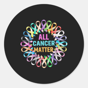 Sticker Rond Tous les rubans colorés du cancer Sensibilisation 