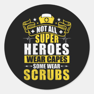 Sticker Rond Tous les Super Héros portent des capuchons Certain