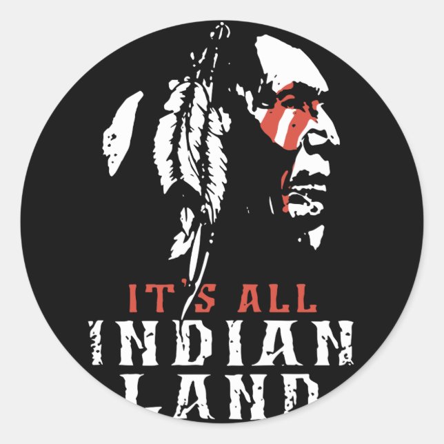 Sticker Rond tous les t-shirts indiens américains (Devant)