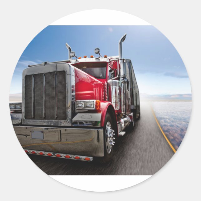 Sticker Rond Tous les Trucker américains (Devant)