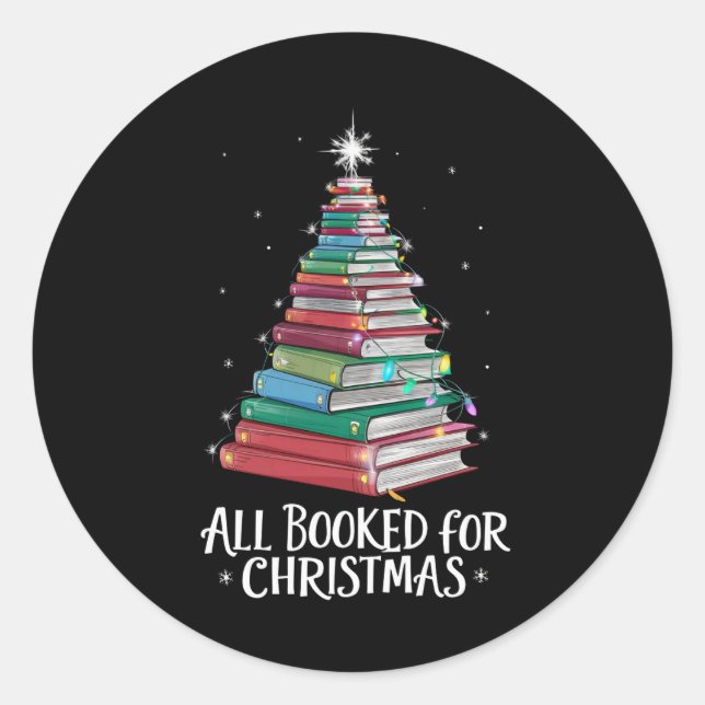 Sticker Rond Tous Réservés Pour Le Bibliothécaire De Noël Xma A (Devant)