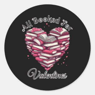 Sticker Rond Tous Réservés Pour Valentines Coeur Des Livres