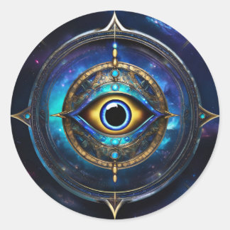 Sticker Rond Tous voir le mal oeil