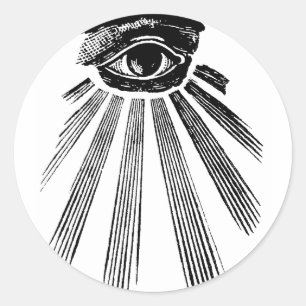 Sticker Rond Tous voir Mason des yeux