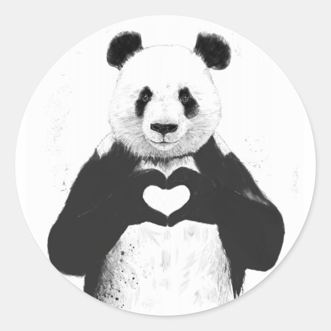 Sticker Rond Tout ce dont tu as besoin, c'est d'amour (Devant)