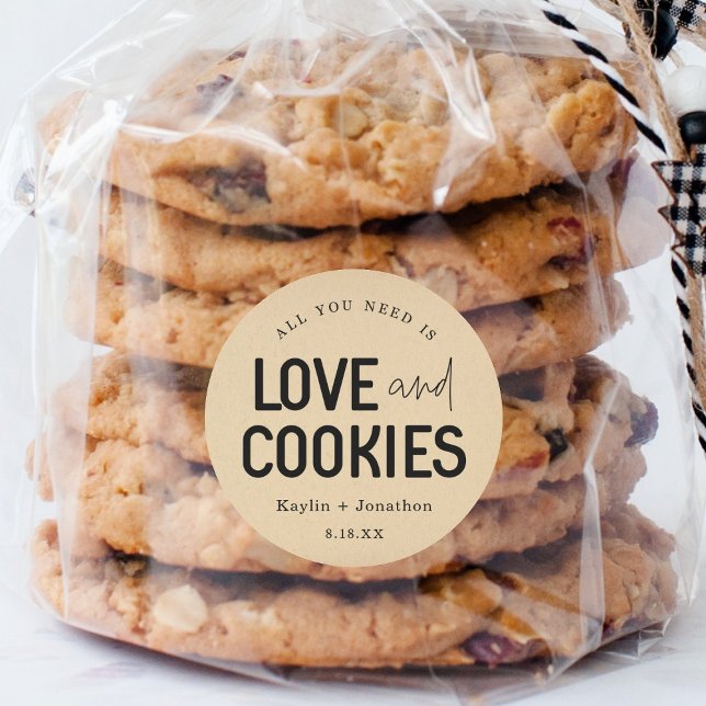 Sticker Rond Tout ce dont vous avez besoin est Love & Cookies W (Créateur téléchargé)