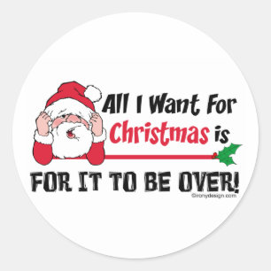 Sticker Rond Tout ce que je veux pour Noël