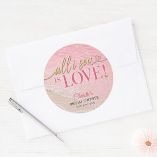 Sticker Rond Tout ce que je vois est l'amour Ocean Shower de ma