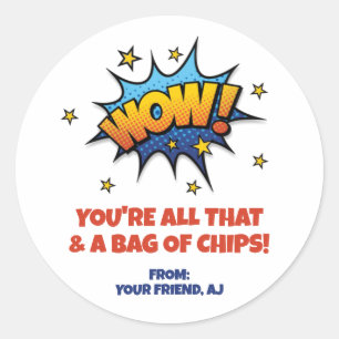 Sticker Rond Tout ce sac de chips Saint-Valentin