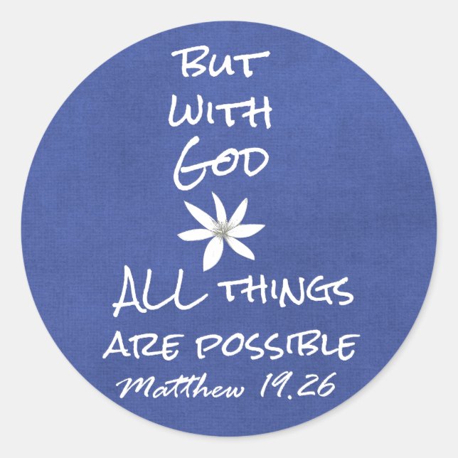 Sticker Rond Tout est possible Bible Verse (Devant)