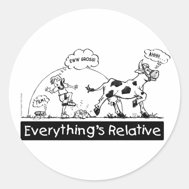 Sticker Rond Tout est relatif (Devant)