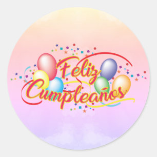 Sticker Rond Tout le bien à l'anniversaire   Feliz Cumpleaños
