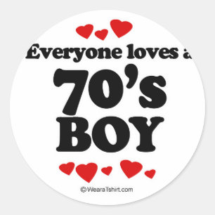 Sticker Rond Tout le monde aime un garçon des années 70