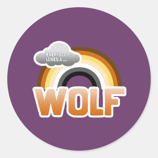Sticker Rond Tout le monde aime un loup (Devant)