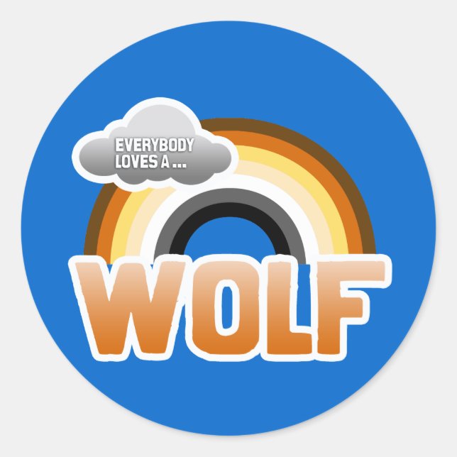 Sticker Rond Tout le monde aime un loup (Devant)